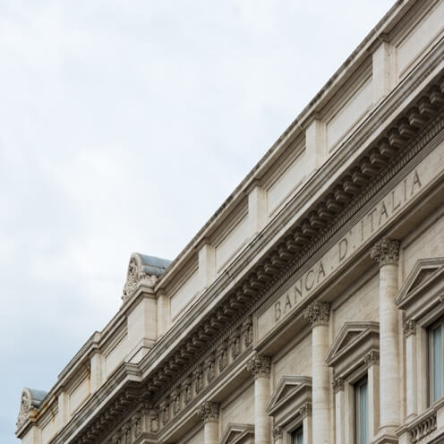 Palazzo storico sede della Banca d'Italia che vigila il mercato dei Fondi Comuni di Investimento
